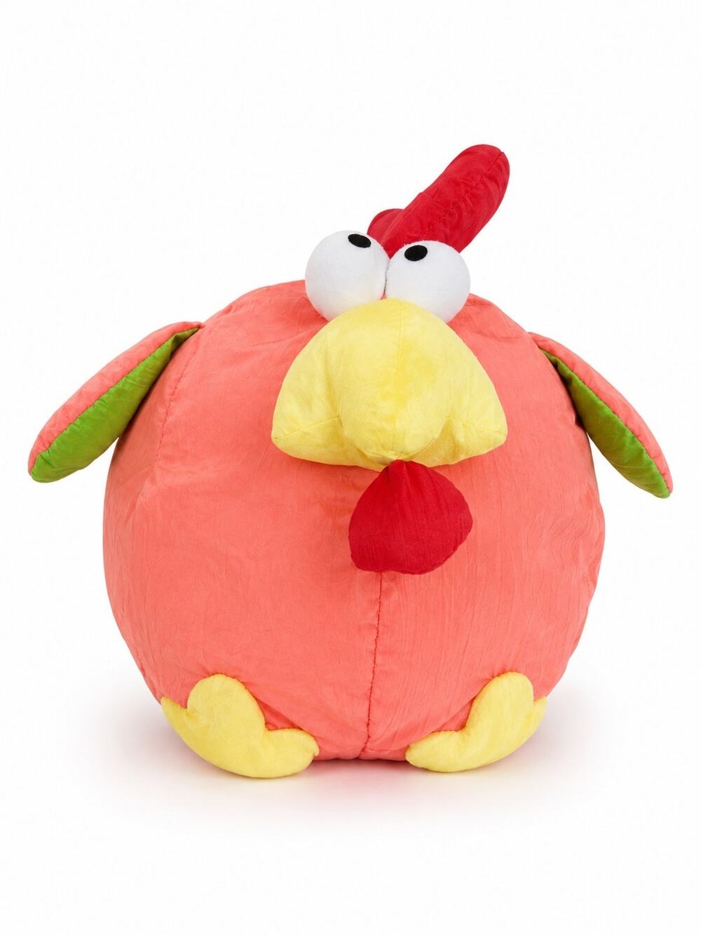 Vtg Playskool Awesome Toss Ems Rooster Puffalump Plush 90s Toy Nylon Neon Round